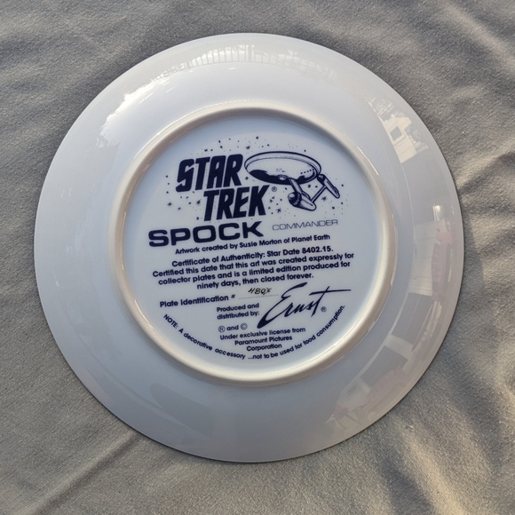 Vintage Commander Spock Plate #4803 - Picture 3 of 5